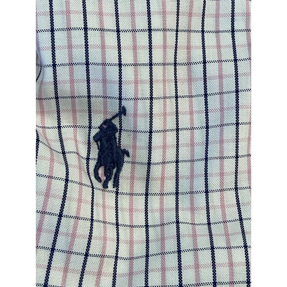 New POLO Ralph Lauren Men's  Button Up Shirt PINK-BLUE-WHITE  - 16.5 32/33 - Picture 7 of 7